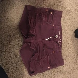 Burgundy shorts from American eagle